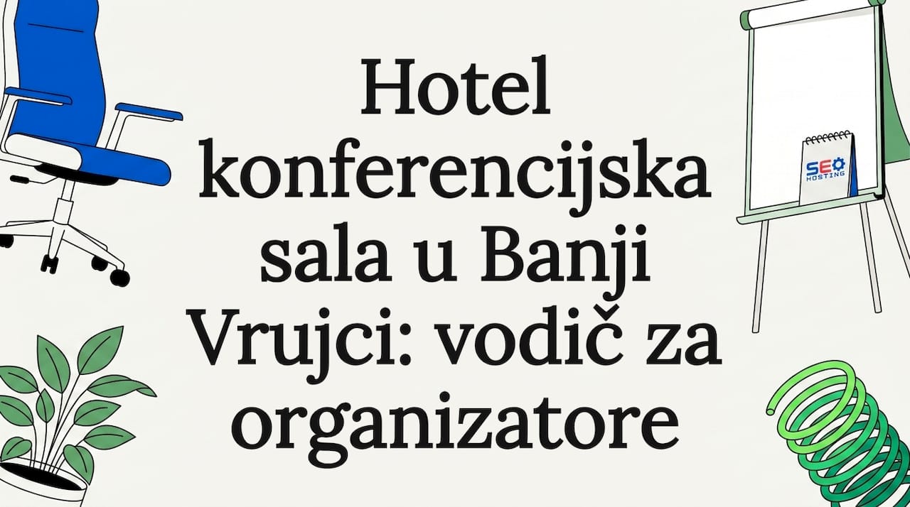 Ilustracija koja vizuelno oplemenjuje naslovnu stranu prostora namenjenog konferencijama.